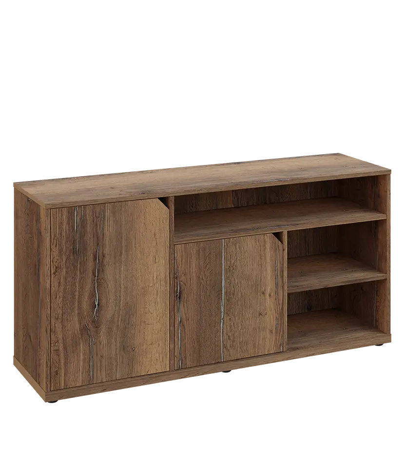 KU2-15DN3 L skříňka nízká 2-dveřová, nika, 740x1522x400, provedení levé, dub halifax cínový